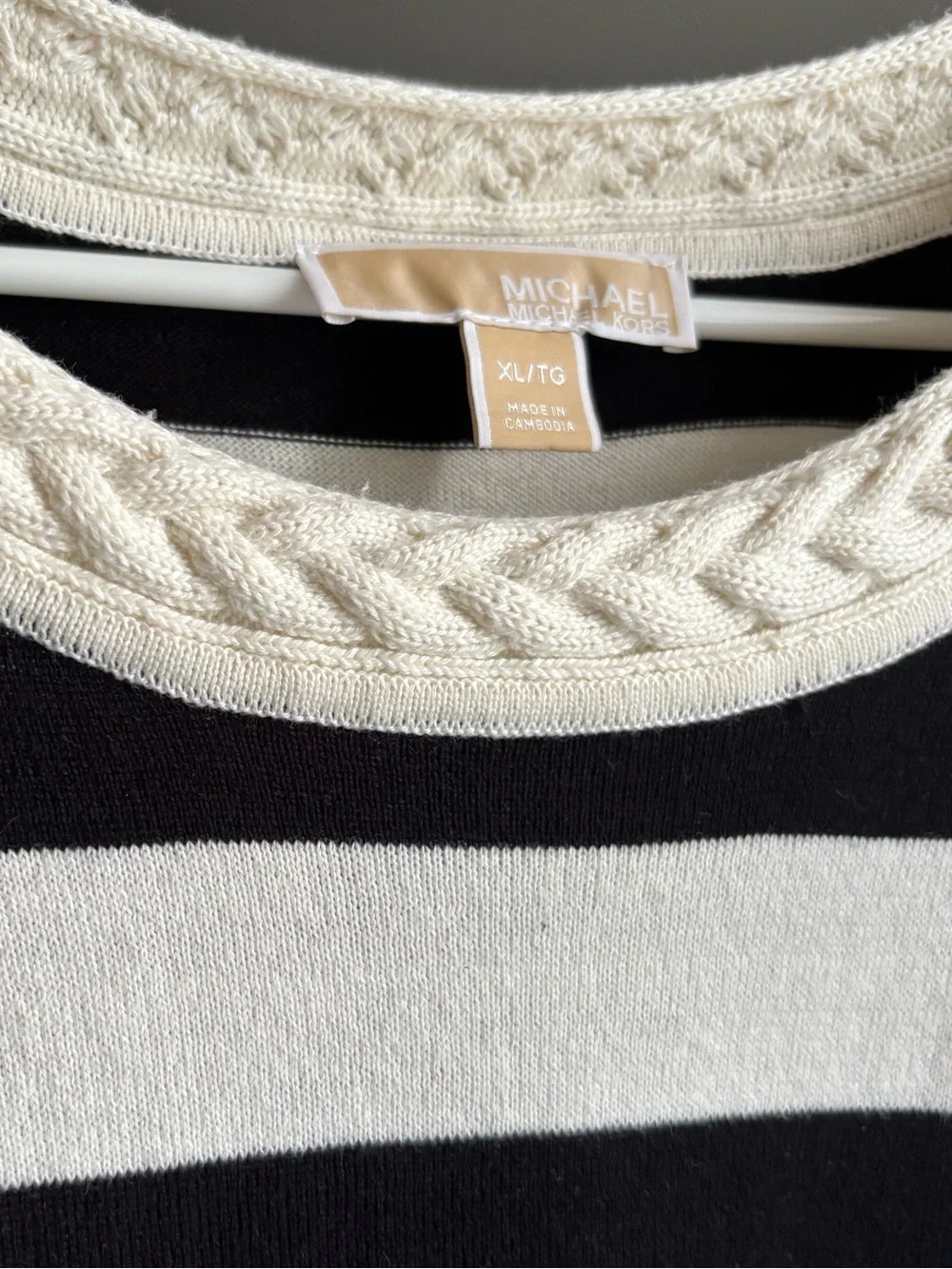 Michael Kors striped short sleeve sweater
